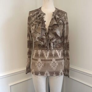 Ralph Lauren Aztec ruffled tunic